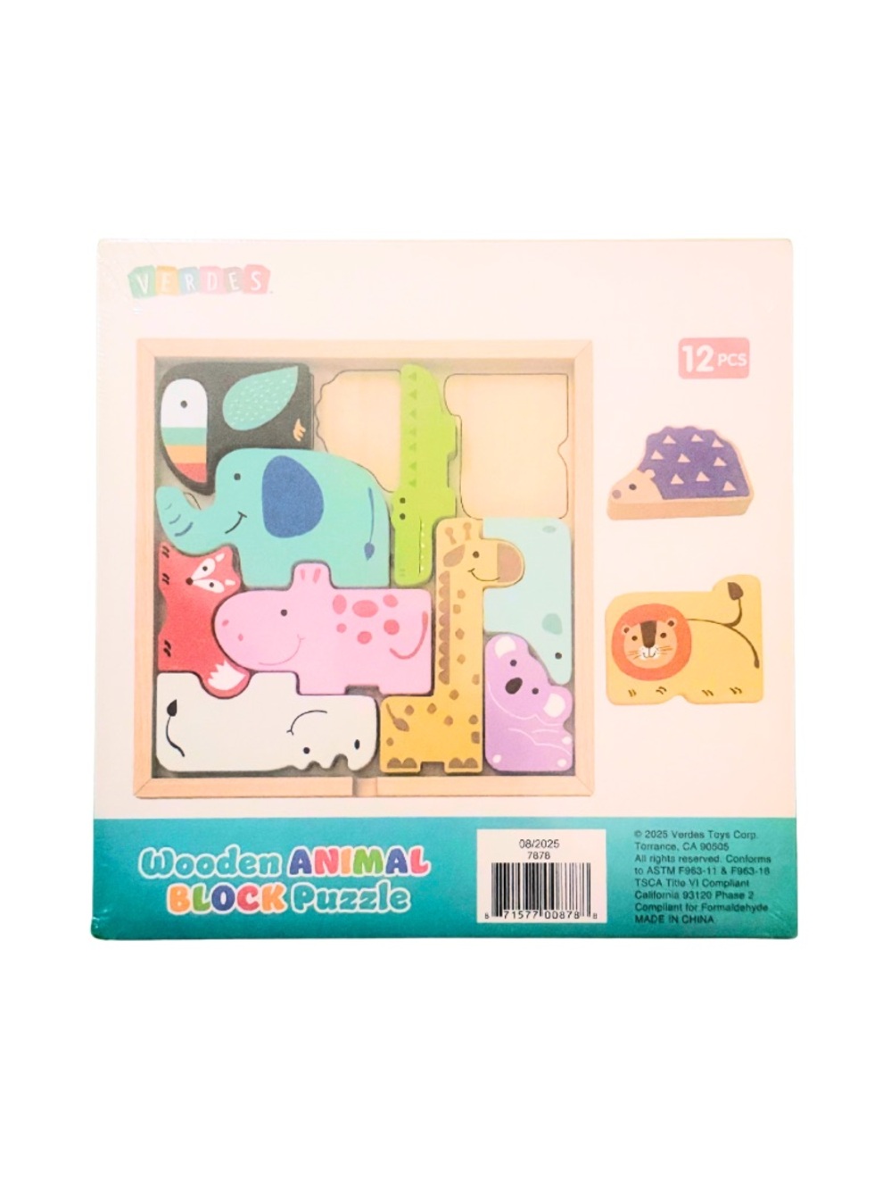 🐛 Wooden First Puzzle Set Baby Toddler Colorful Puzzle Bundle Zoo Space NIP - Picture 6 of 6